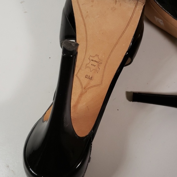 Joan & David Size 6 Open Toed Patent Leather Shoes - Picture 7 of 7